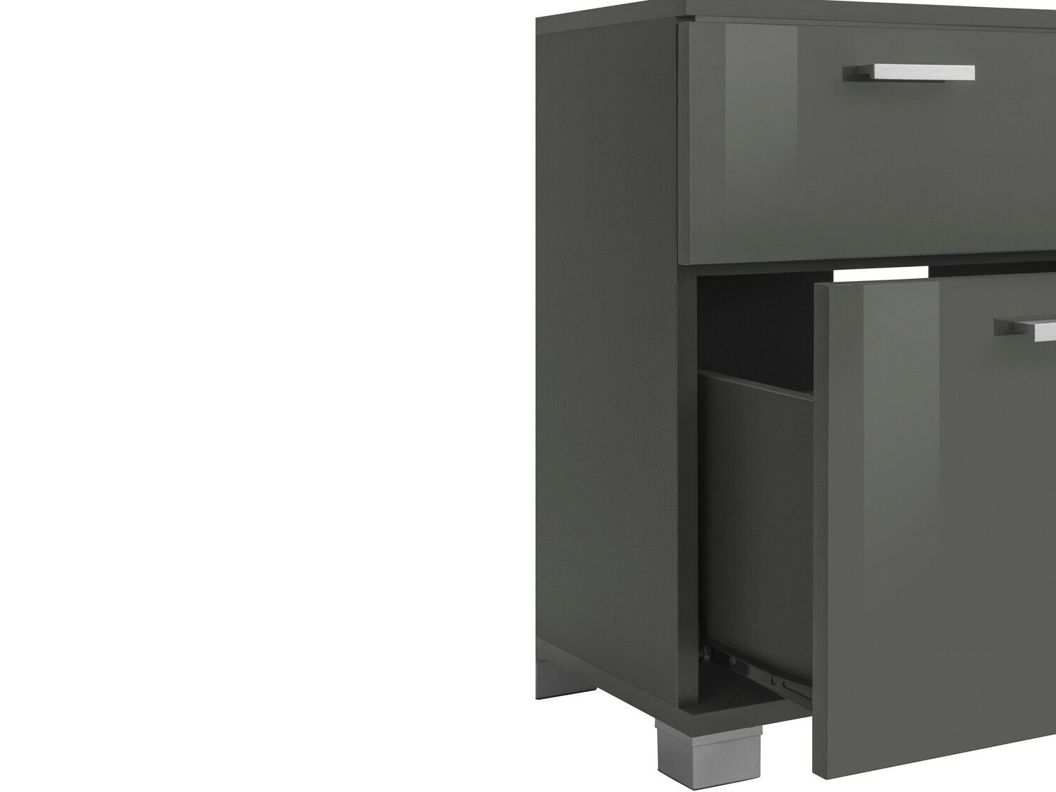 Stāvošs vannas istabas skapītis izlietnei Denton 365 (Glancēts pelēks)