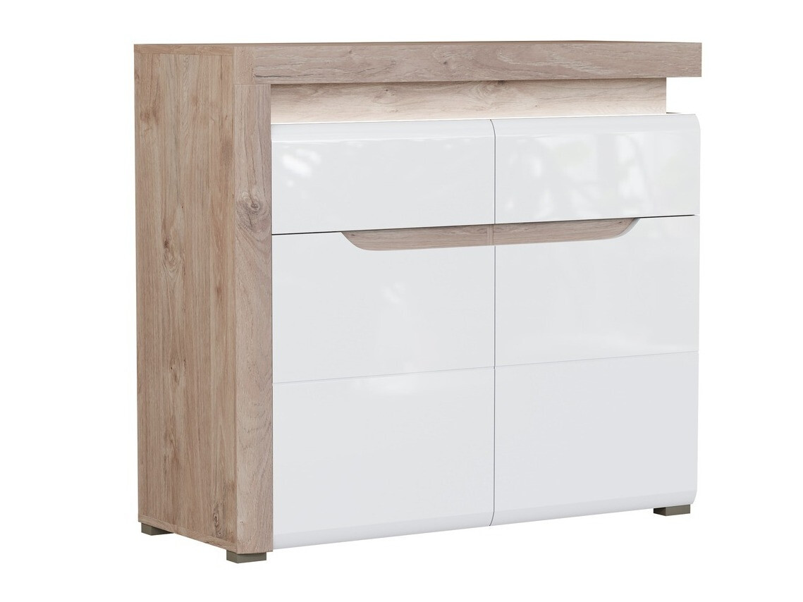 Kumode Revelmi 102 (Ozols + Glancēts balts)