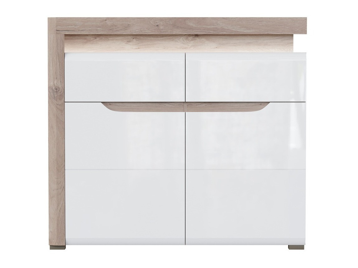 Kumode Revelmi 102 (Ozols + Glancēts balts)