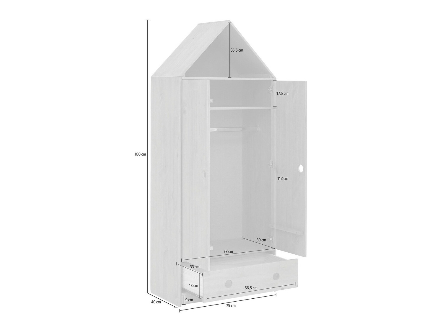 Skapis Ruvfiva 119 (Pelēks)