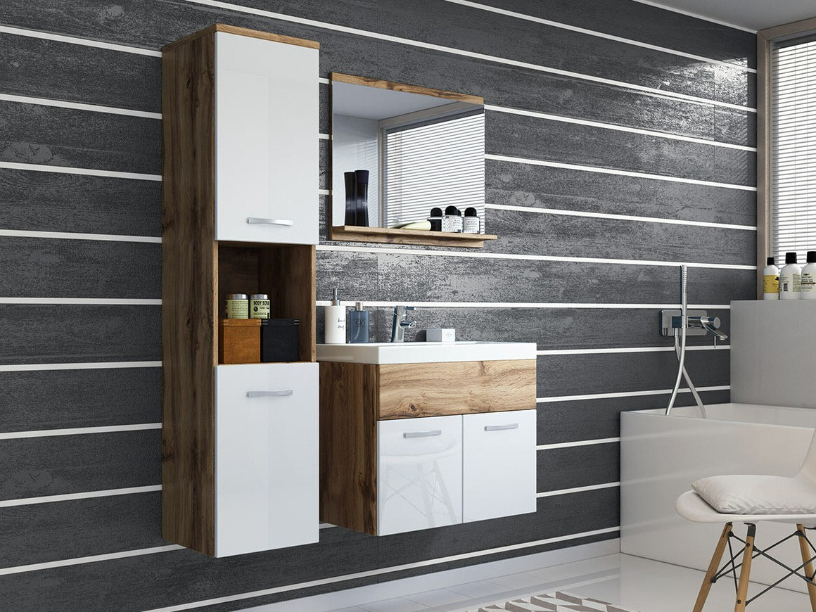 Vannas komplekts Sarasota 122 (Votan ozols + Glancēts balts)