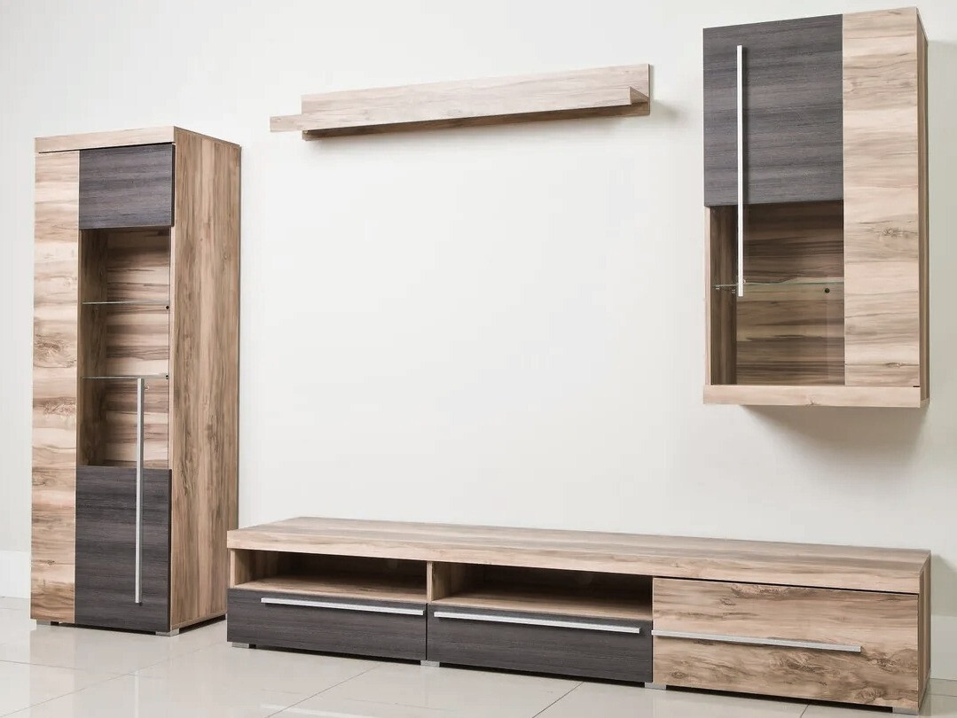 Viesistabas komplekts Sorciro 105 (Rieksts + Tumšs ozols)