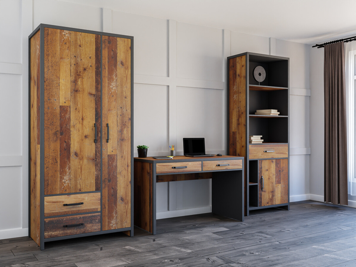 Mājas biroja komplekts Belsera 114 (Brūns + Matera pelēks)