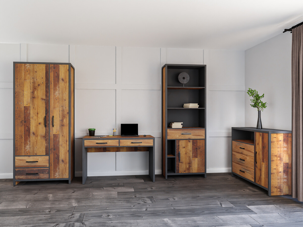 Mājas biroja komplekts Belsera 115 (Brūns + Matera pelēks)