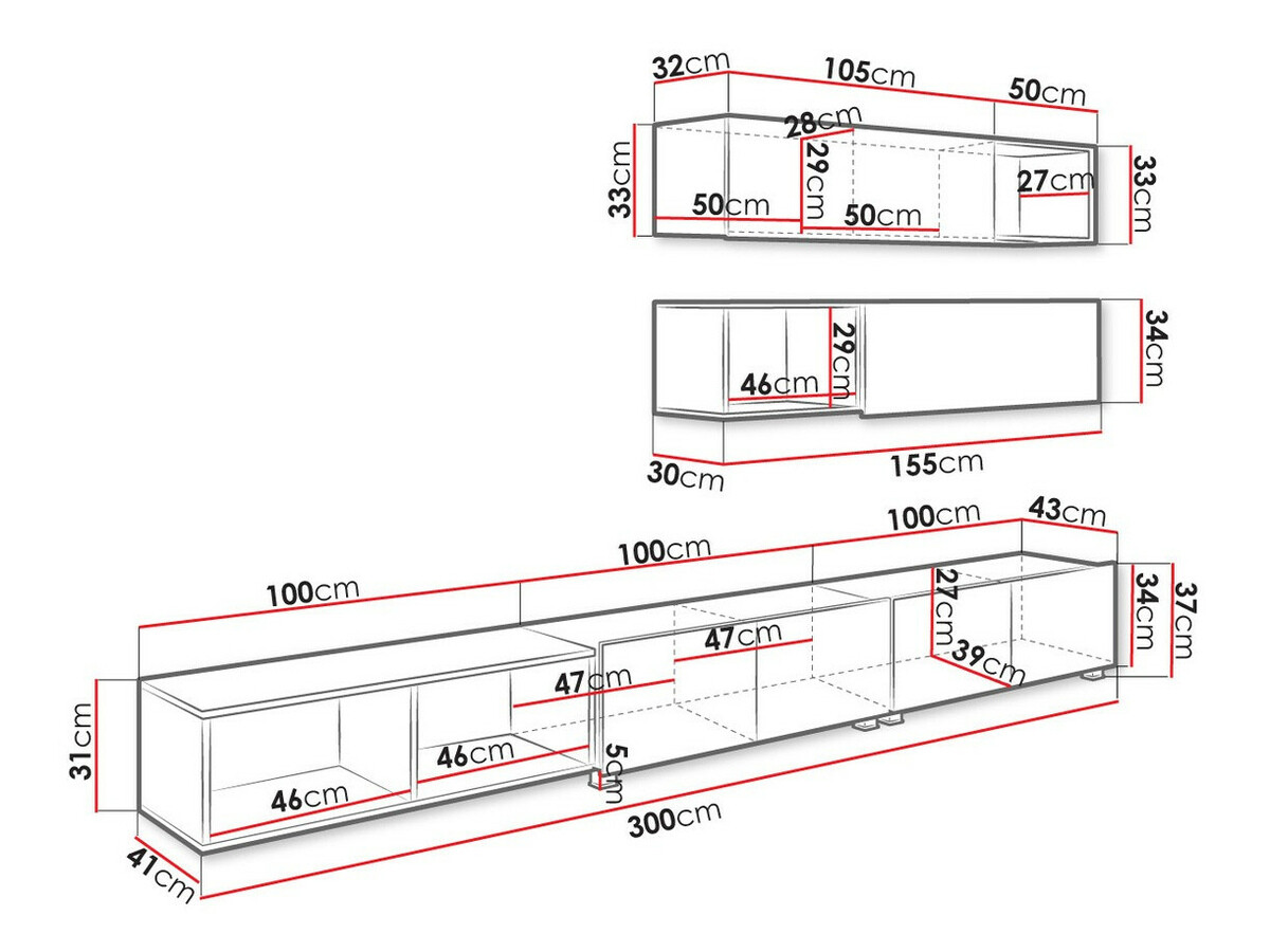 Набор для гостиной Tivdalu 145 (Чёрный + Глянцевый черный + Artisan дуб)