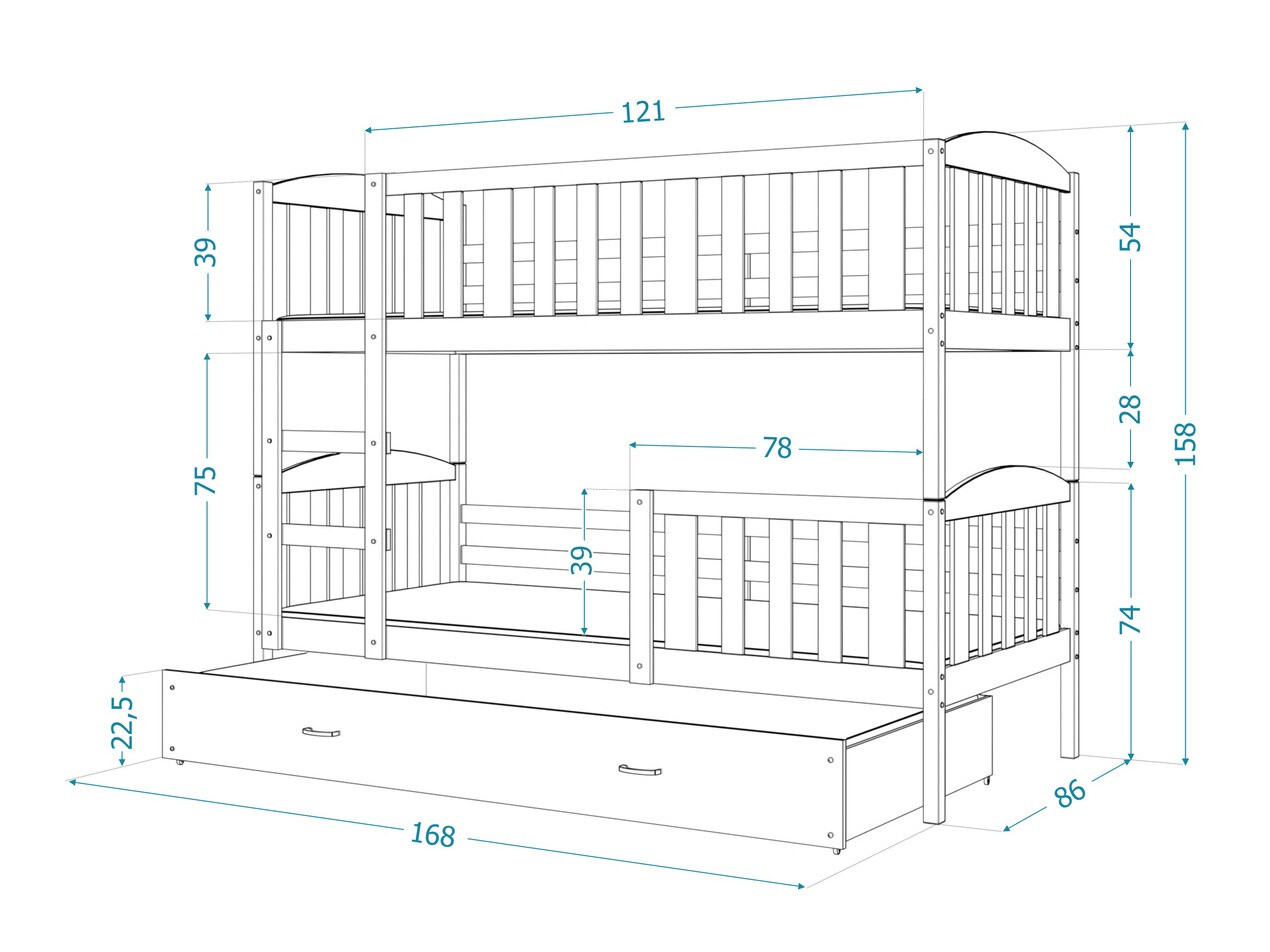 Двухъярусная кровать Aurora 104 (Белый)