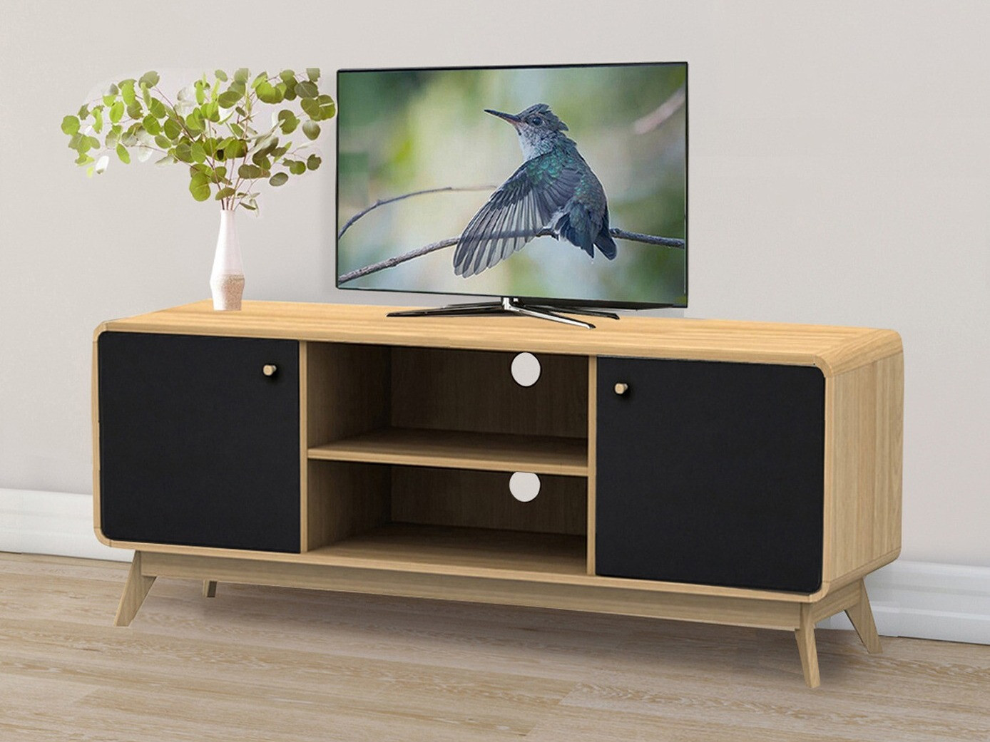 TV galds Elbtena 107 (Ozols + Melns)