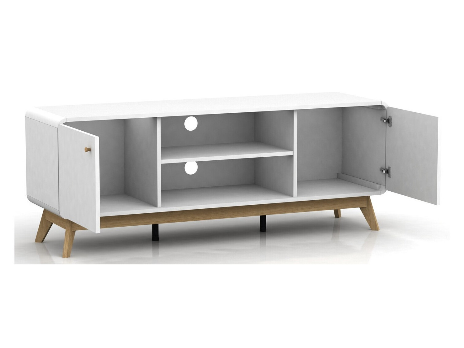 ТВ тумба Elbtena 107 (Белый + Дуб)