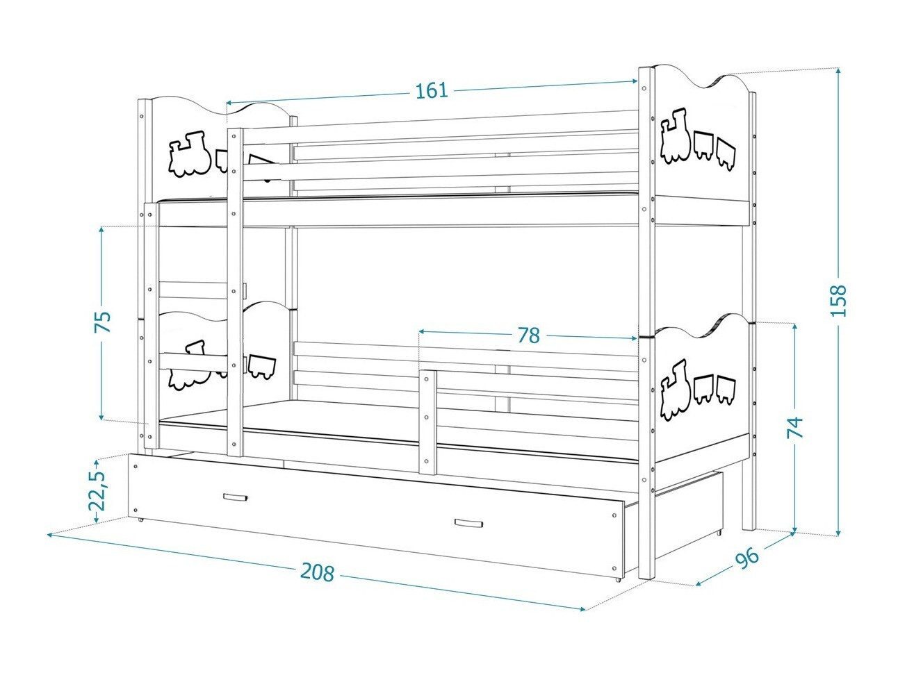 Divstāvu gulta Aurora 112 (Priede)