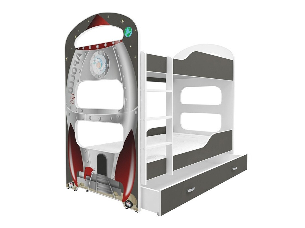 Divstāvu gulta Aurora 116 (Balts + Pelēks)