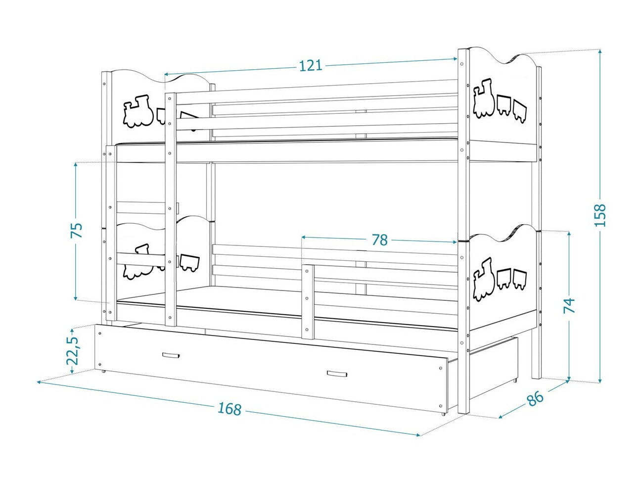 Двухъярусная кровать Aurora 110 (Сосна)
