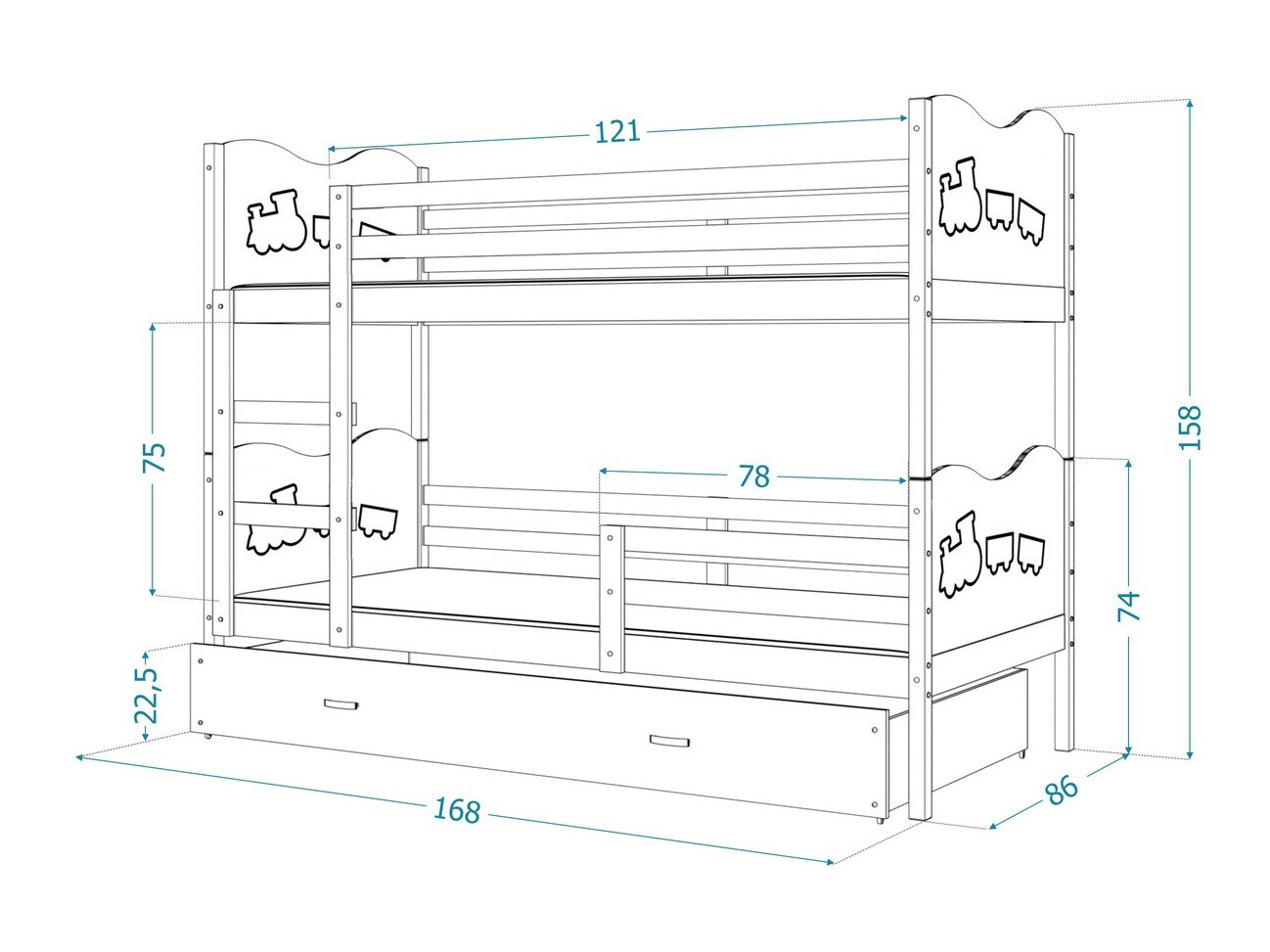 Двухъярусная кровать Aurora 110 (Сосна)