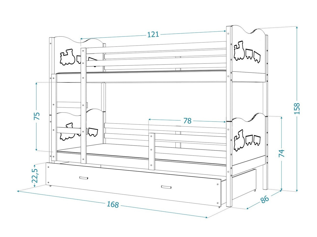 Двухъярусная кровать Aurora 110 (Сосна)