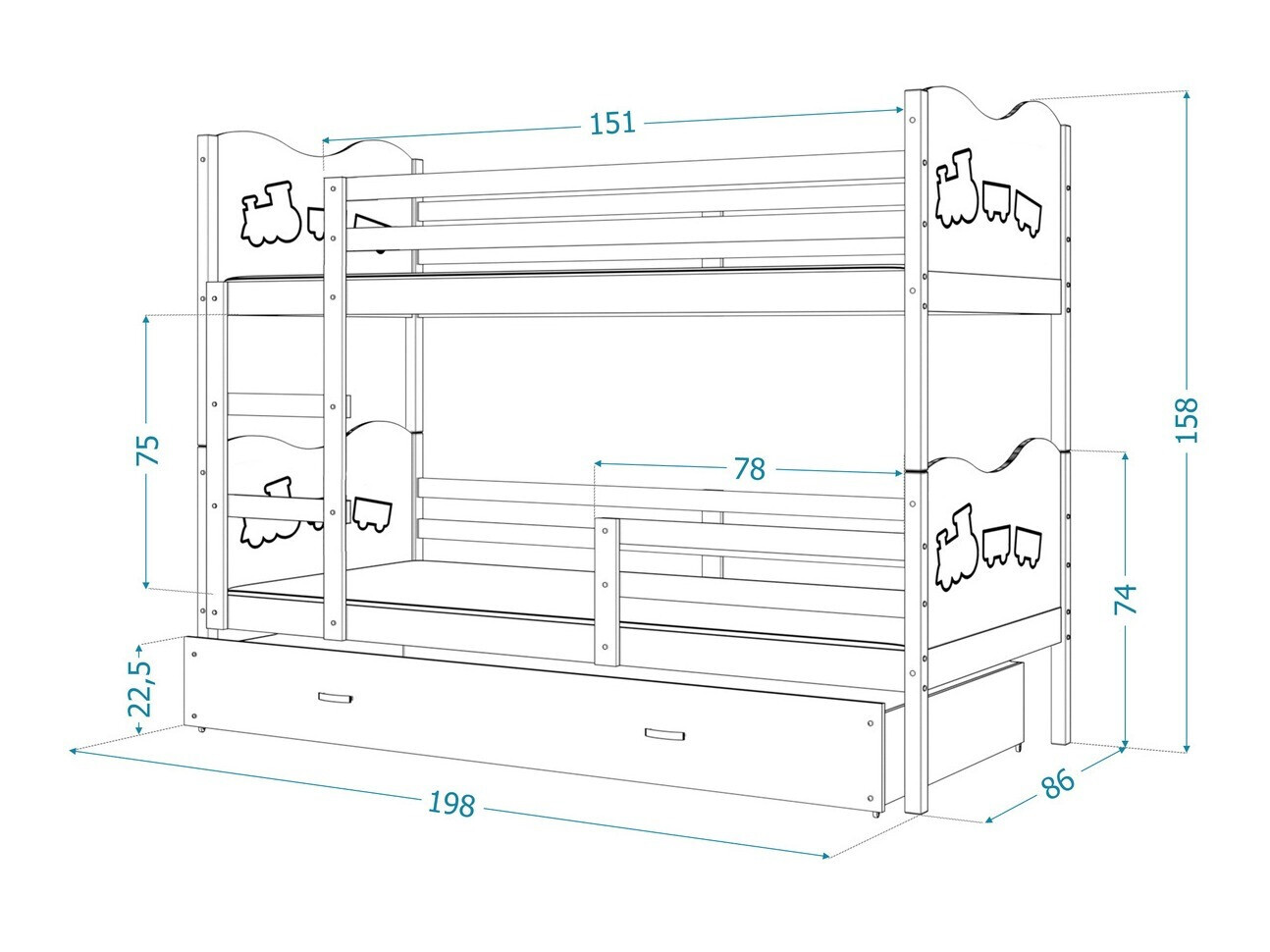Двухъярусная кровать Aurora 111 (Сосна)