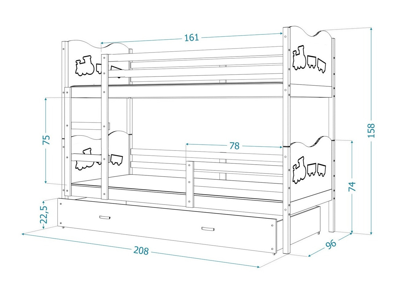 Двухъярусная кровать Aurora 112 (Сосна)
