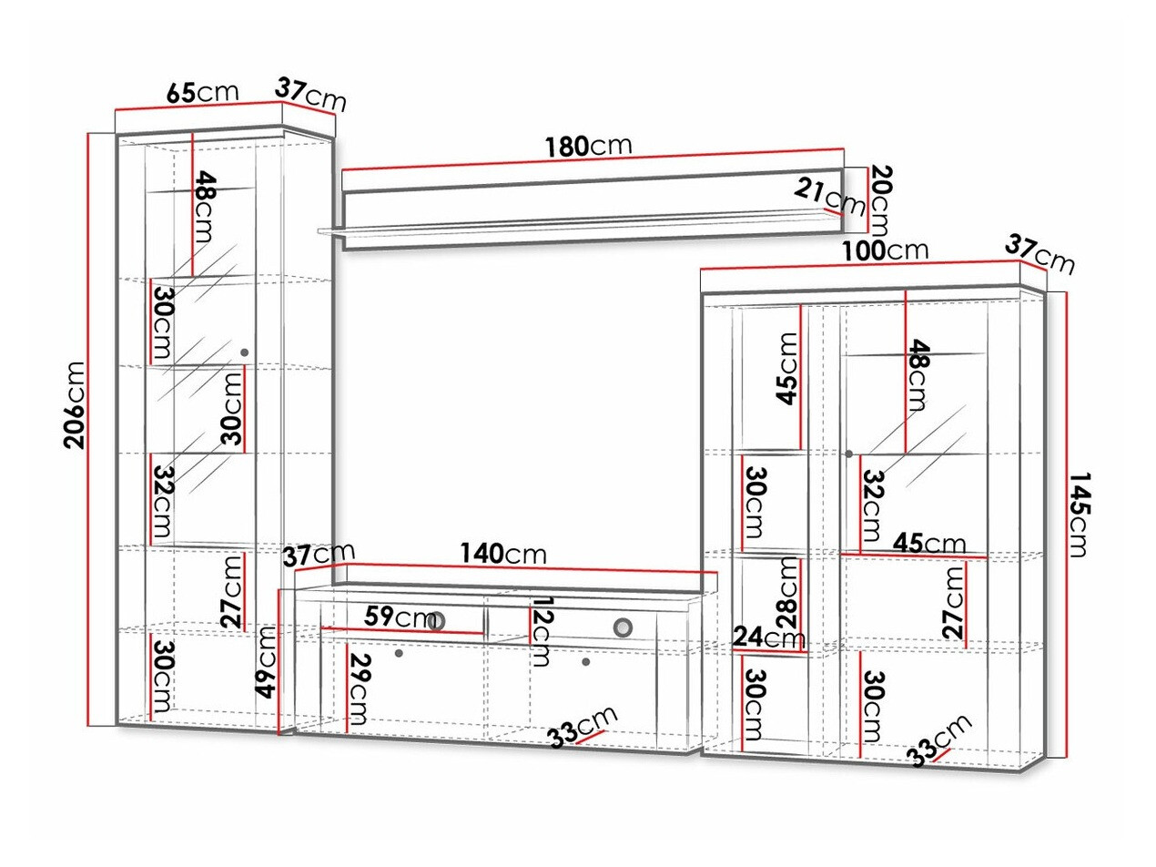 Viesistabas komplekts Salelbo 100 (Sīpolu lapegle + Trifele ozols)