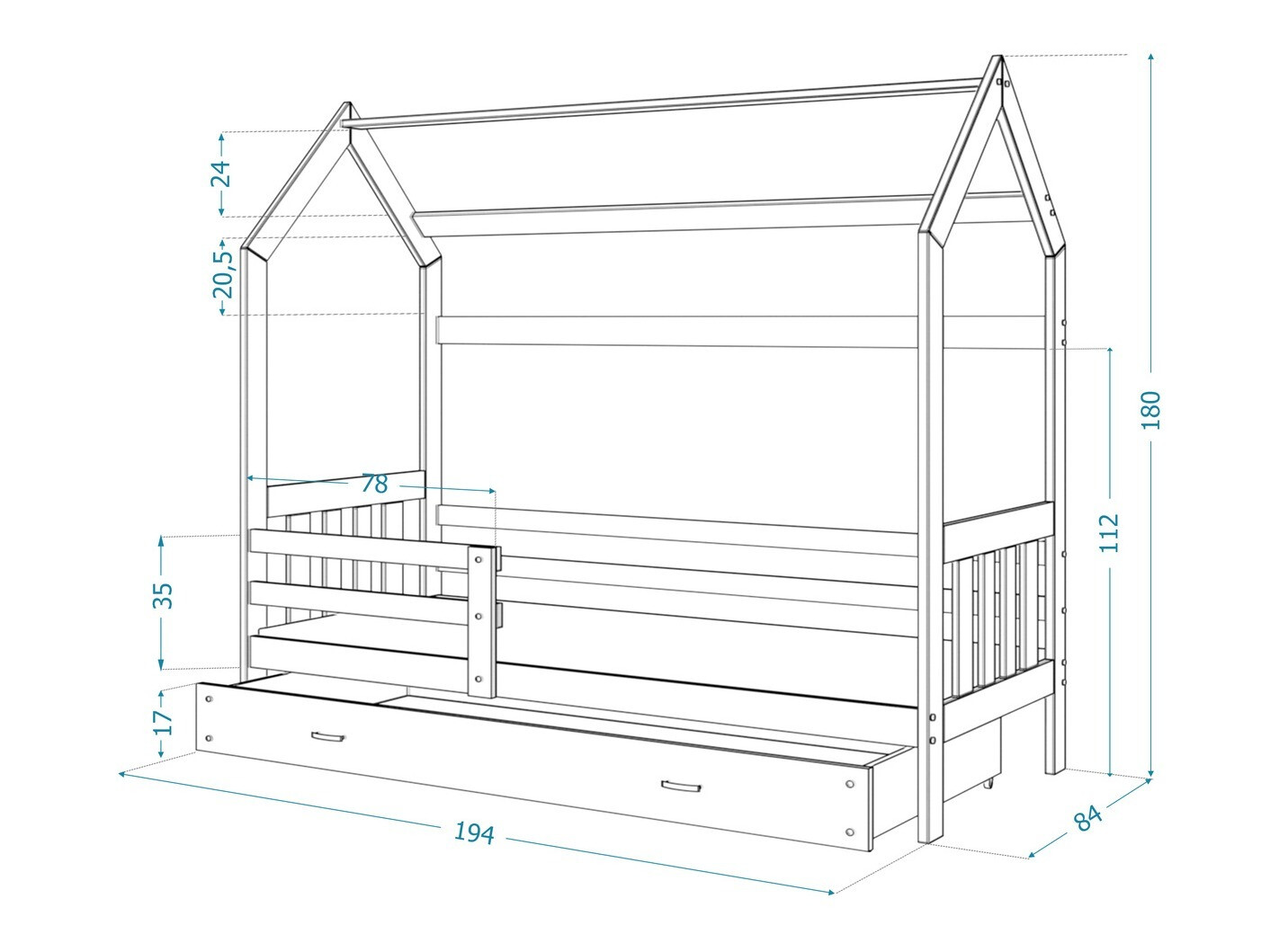 Кровать Aurora 123 (Серый)