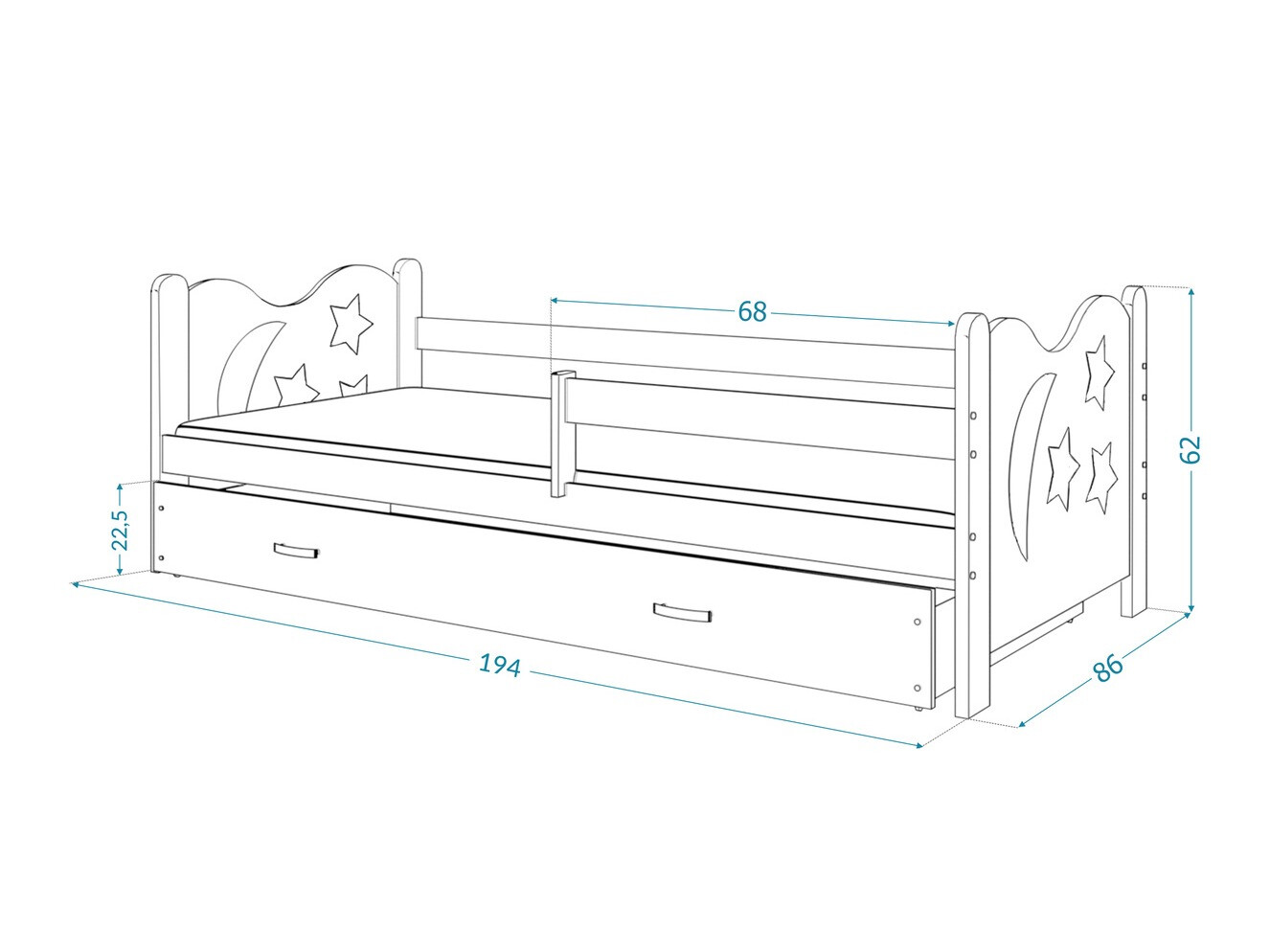 Кровать Aurora 124 (Белый)