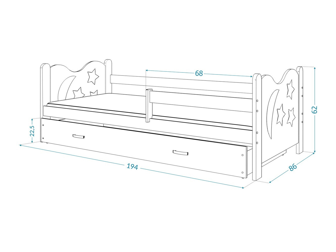 Кровать Aurora 124 (Сосна)