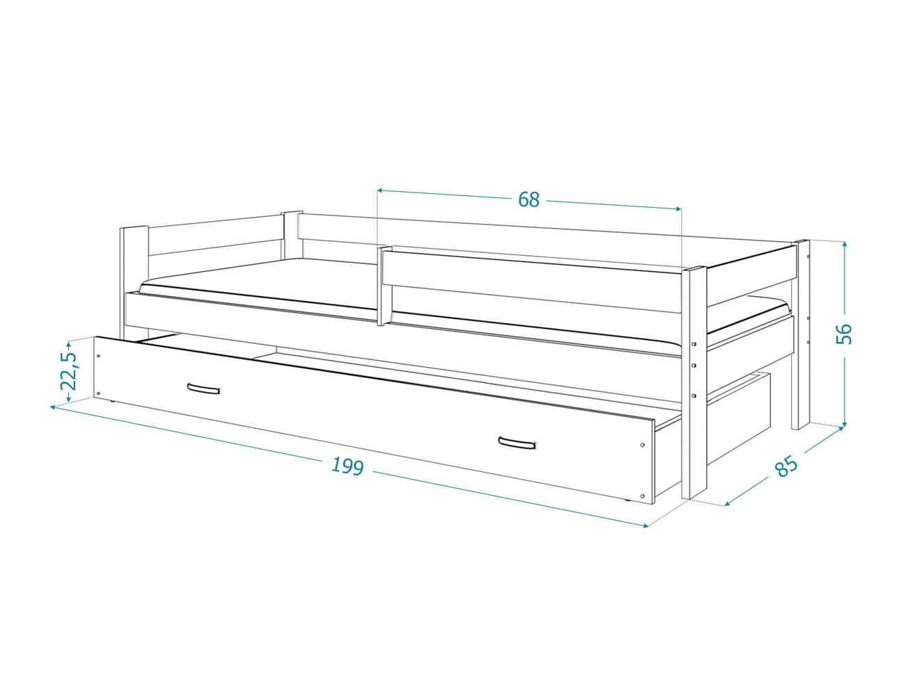 Кровать Aurora 125 (Белый)