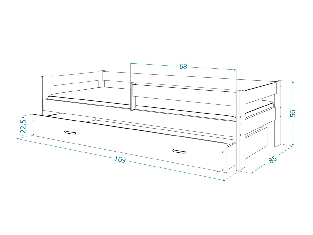 Кровать Aurora 125 (Серый)
