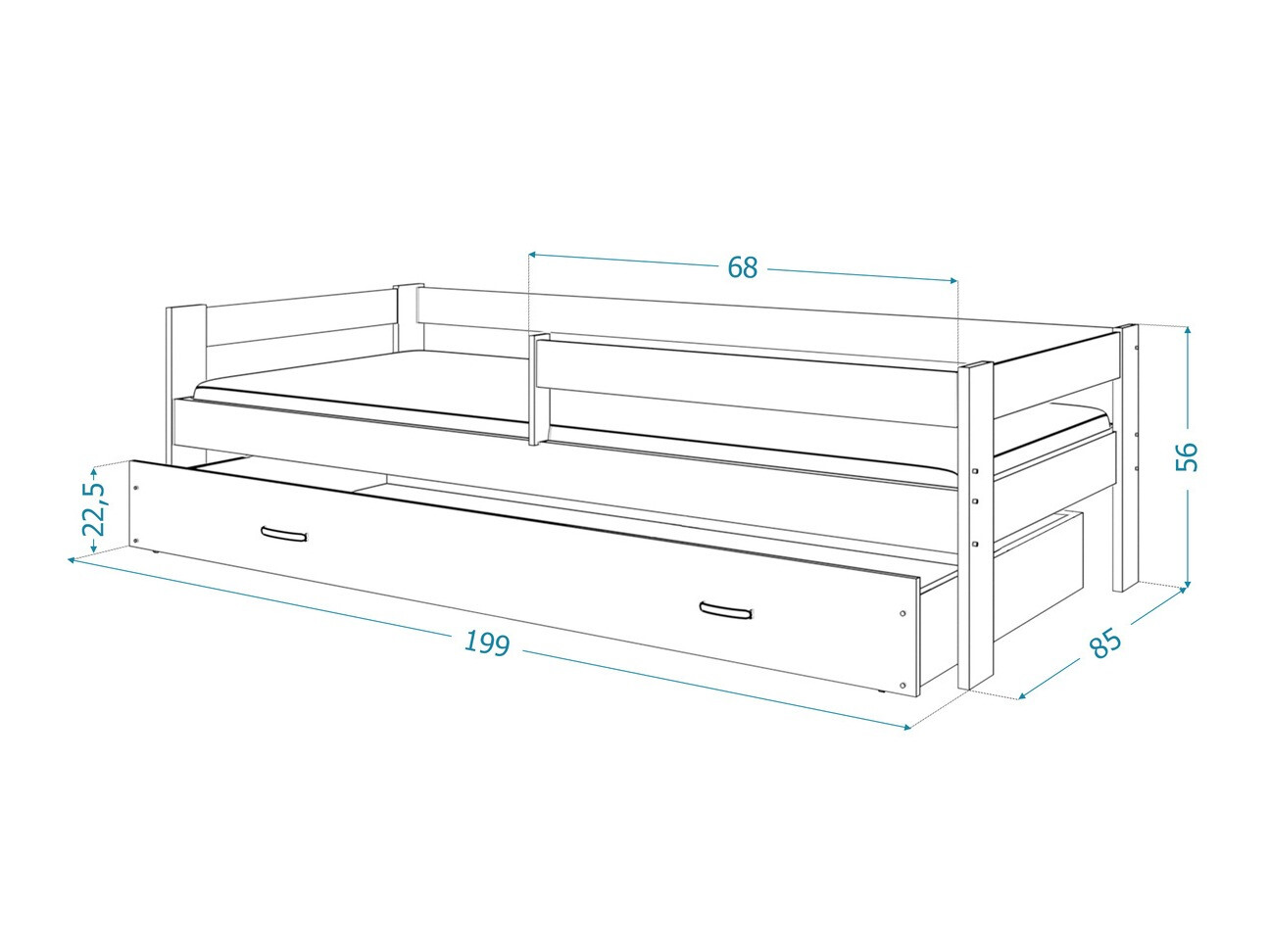 Кровать Aurora 125 (Серый)