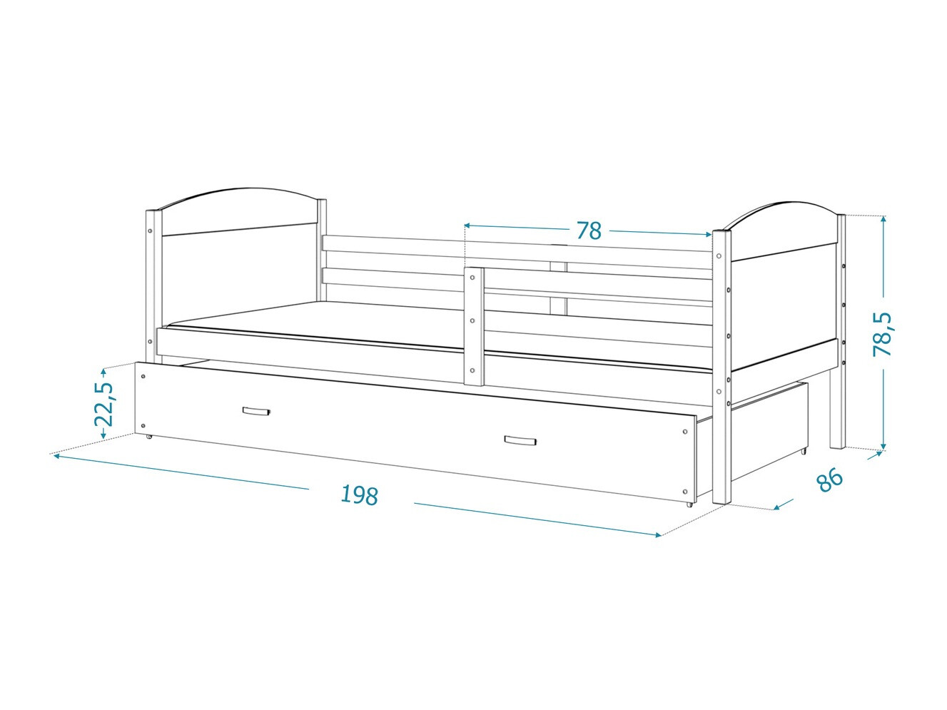 Кровать Aurora 128 (Сосна)