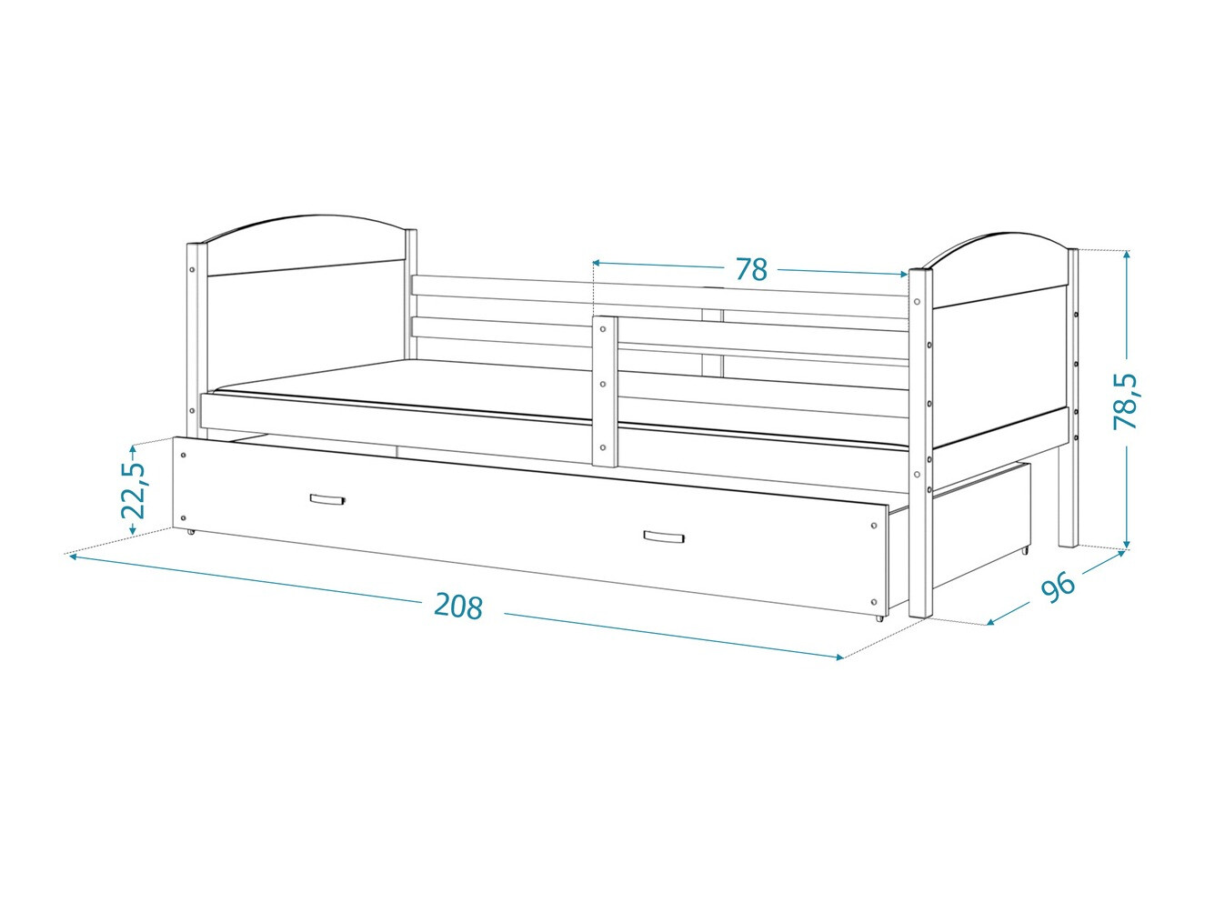 Кровать Aurora 129 (Серый)