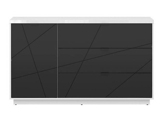 Kumode Fivale 100 (Glancēts balts + Matēts melns)