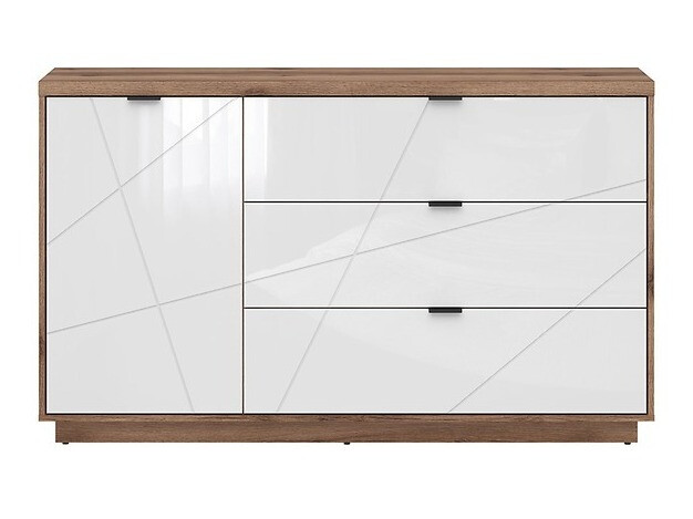 Kumode Fivale 100 (Tumšs delano ozols + Glancēts balts)