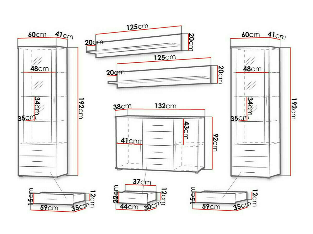 Набор для гостиной Tornola 112 (Белый + Глянцевый белый)