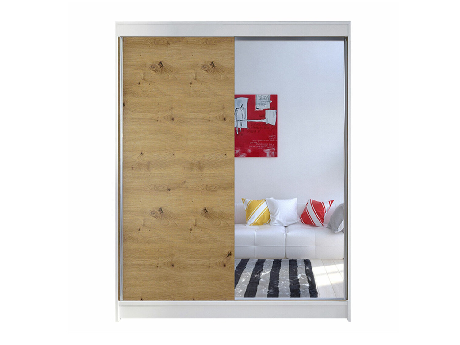 Шкаф Closico 140 (Белый + Artisan дуб)