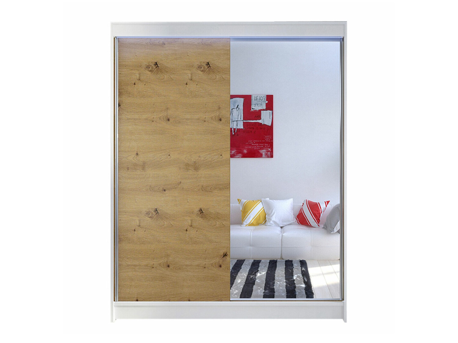 Шкаф Closico 140 (Белый + Artisan дуб)