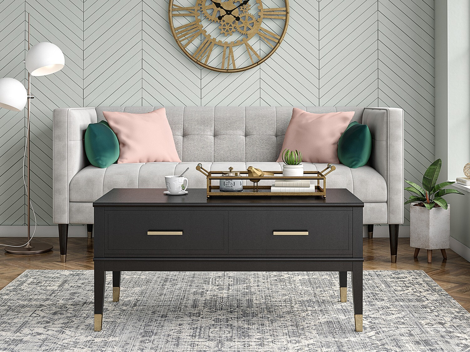 Журнальный столик - трансформер CosmoLiving by Cosmopolitan Belromu 105 (Чёрный)