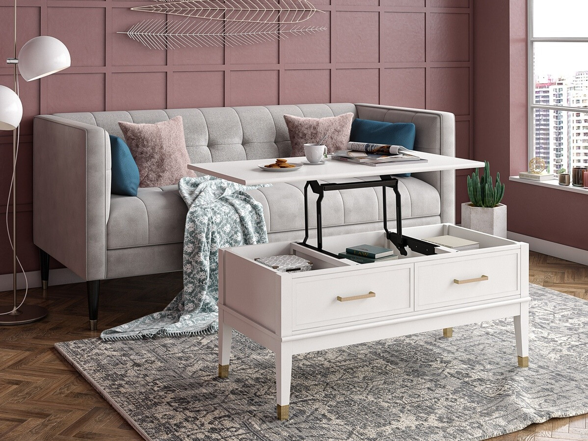 Žurnālu galdiņš transformeris CosmoLiving by Cosmopolitan Belromu 105 (Balts)