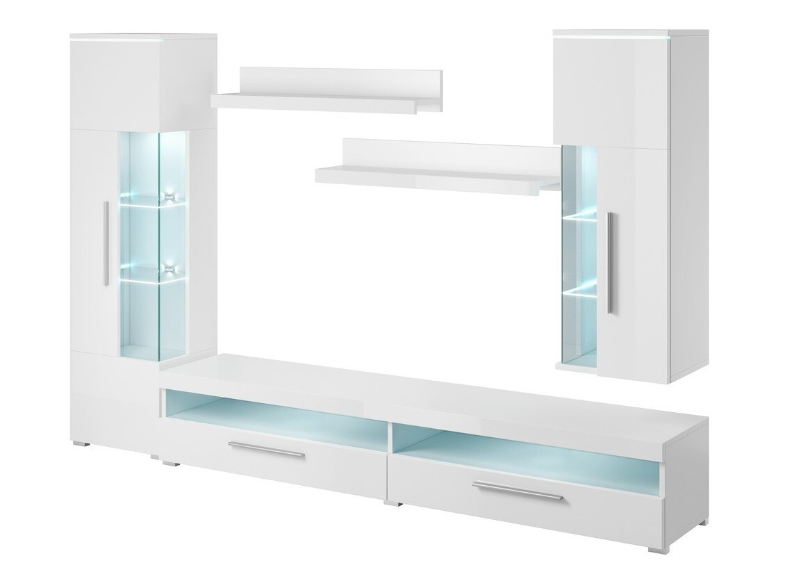 Viesistabas komplekts Torvire 108 (Balts + Glancēts balts)