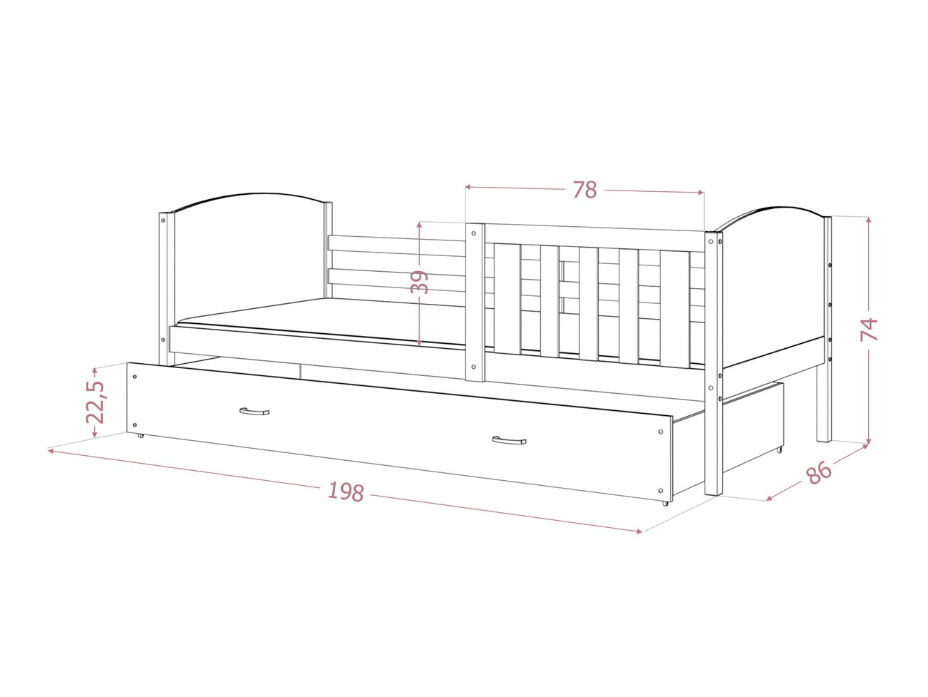 Кровать Aurora 131 (Белый)