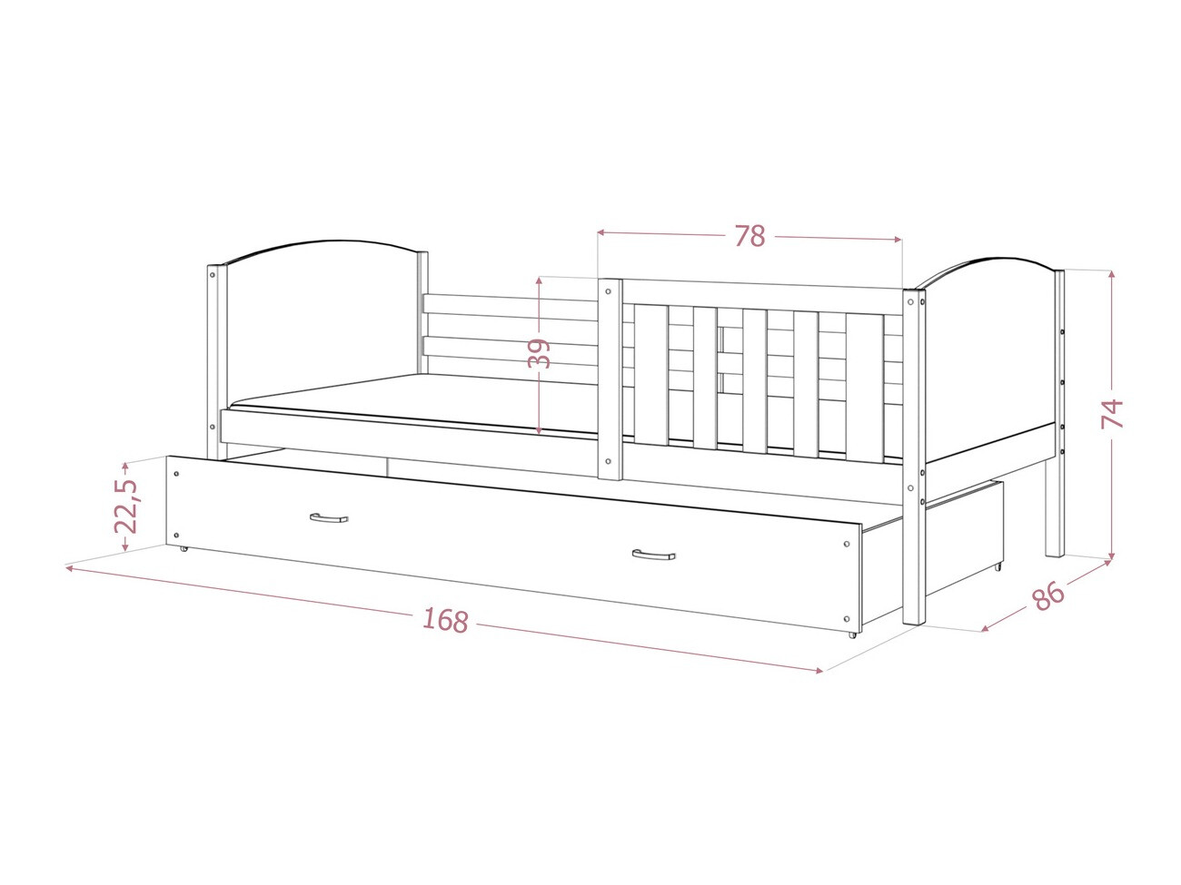 Кровать Aurora 131 (Серый)