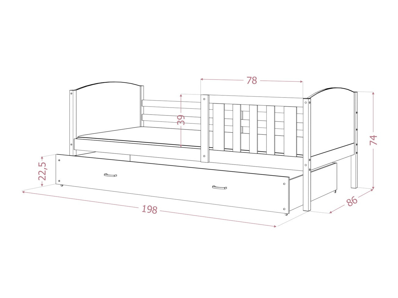 Кровать Aurora 131 (Серый)
