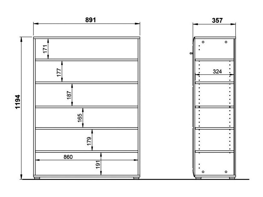 Apavu plaukts Livromu 102 (Glancēts balts)