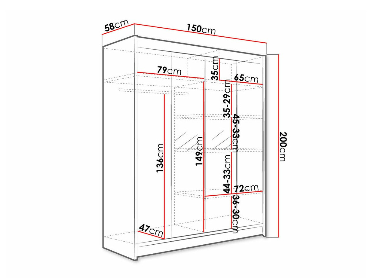 Шкаф Closico 141 (Белый + Artisan дуб)