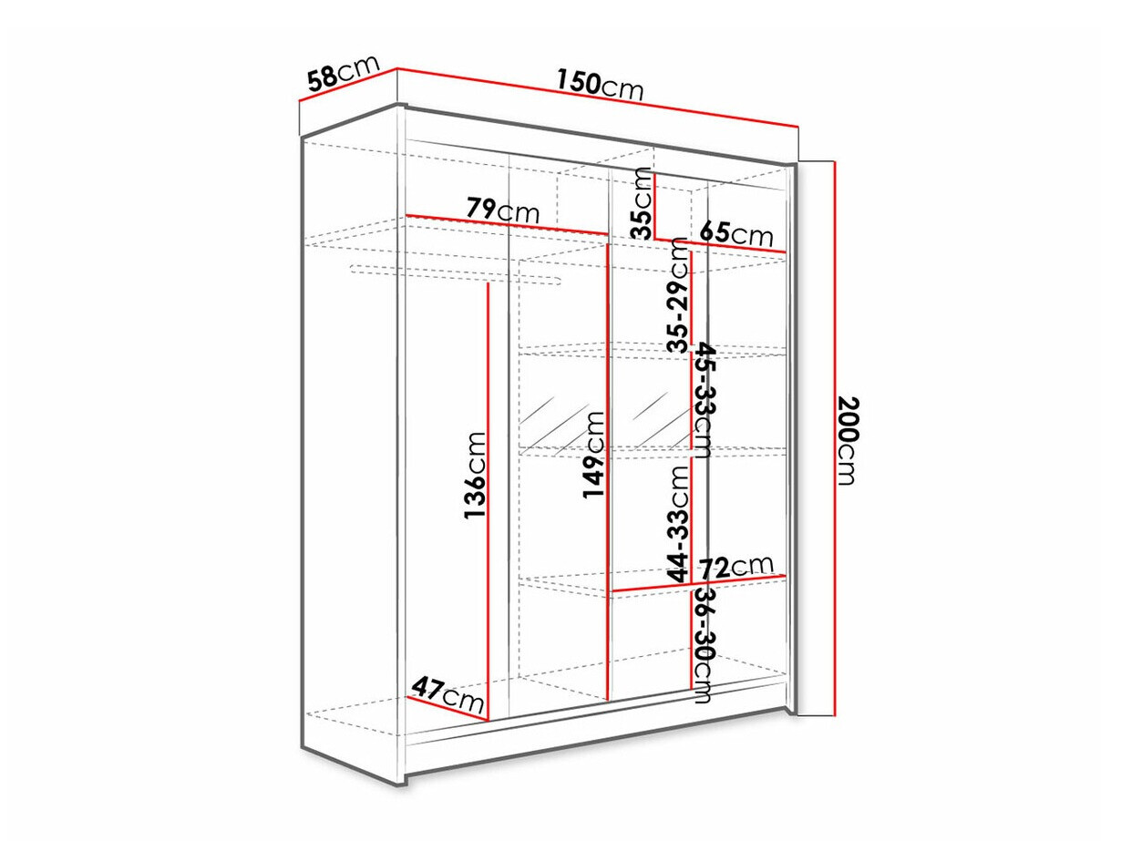 Шкаф Closico 141 (Чёрный + Artisan дуб)