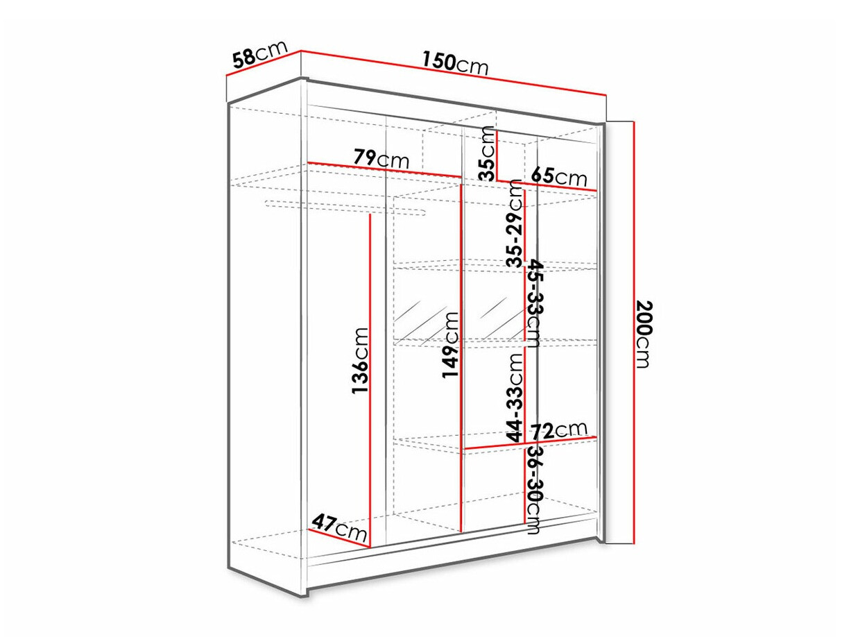 Шкаф Closico 141 (Чёрный + Artisan дуб)