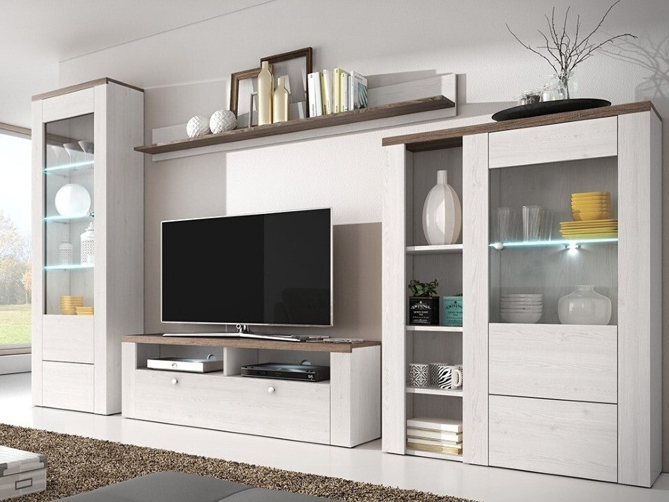 Настенная полка Salelbo 101 (Светлая лиственница Сибиу + Трюфель дуб)