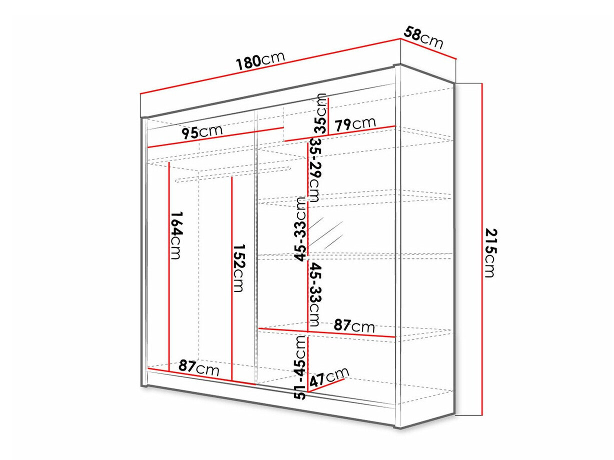 Шкаф Closico 137 (Чёрный + Artisan дуб)