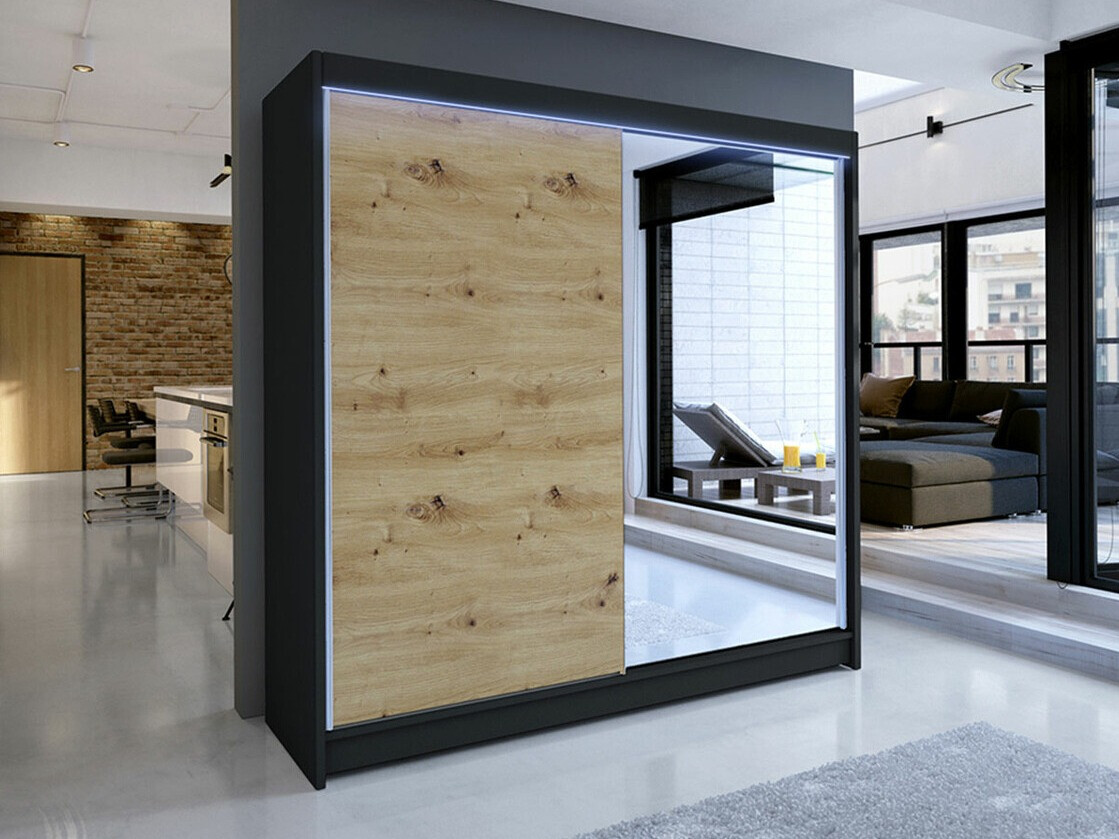 Шкаф Closico 137 (Чёрный + Artisan дуб)