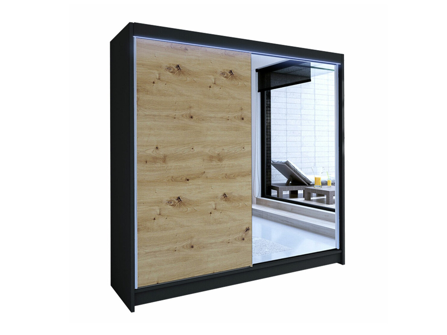 Шкаф Closico 137 (Чёрный + Artisan дуб)