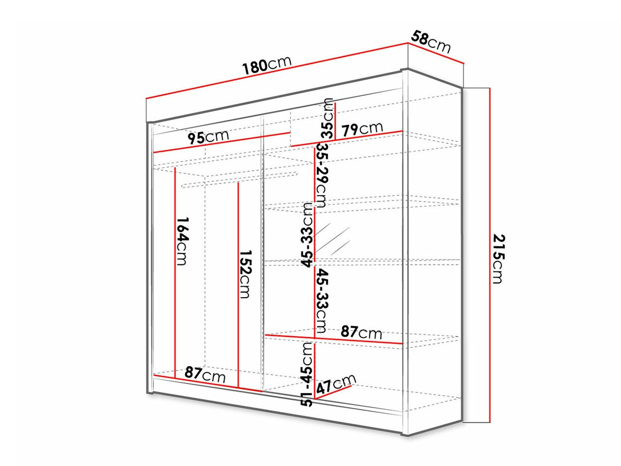 Шкаф Closico 137 (Чёрный + Artisan дуб)