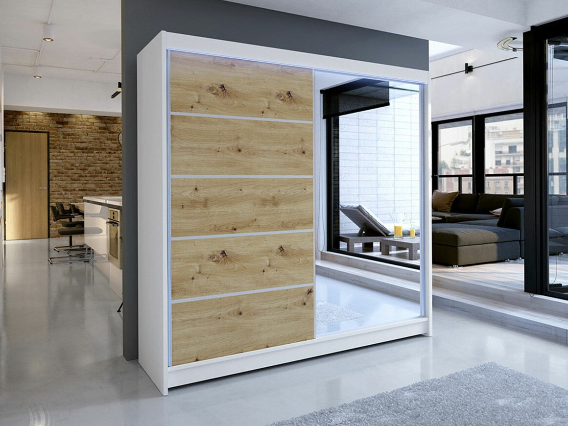 Шкаф Closico 142 (Белый + Artisan дуб)