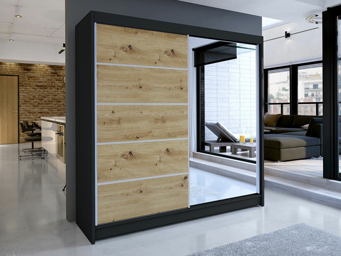 Шкаф Closico 142 (Чёрный + Artisan дуб)